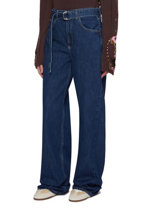 Detail View - Click To Enlarge - FREE PEOPLE - East Bay Cuffed Dark Wash Jeans