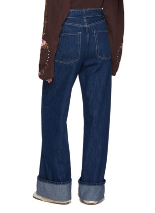 Back View - Click To Enlarge - FREE PEOPLE - East Bay Cuffed Dark Wash Jeans