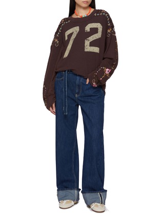 Figure View - Click To Enlarge - FREE PEOPLE - East Bay Cuffed Dark Wash Jeans
