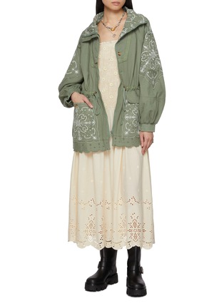 Figure View - Click To Enlarge - FREE PEOPLE - Daphne Floral Appliqué Midi Dress