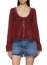 Main View - Click To Enlarge - FREE PEOPLE - Evermore Lace Trim Long Sleeve Top