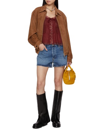 Figure View - Click To Enlarge - FREE PEOPLE - Evermore Lace Trim Long Sleeve Top