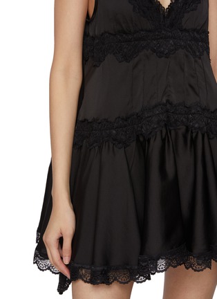  - FREE PEOPLE - In This Groove Lace Trim Mini Slip Dress