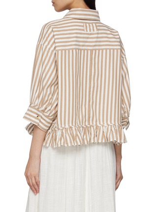 Back View - Click To Enlarge - FREE PEOPLE - Bailey Striped Cotton Shirt