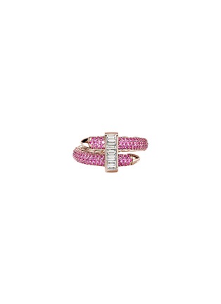 Main View - Click To Enlarge - JOHN HARDY - Spear 18K Rose Gold Diamond Sapphire Single Coil Ring — Size 6