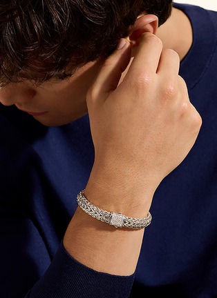  - JOHN HARDY - Icon Sterling Silver Diamond Large Bracelet — Size US