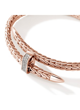  - JOHN HARDY - Spear 14K Rose Gold Diamond Flex Cuff — Size S