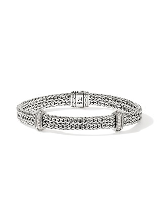 Detail View - Click To Enlarge - JOHN HARDY - Icon Link Diamond Flat Chain Bracelet — Size UL