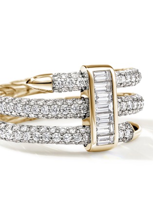 Detail View - Click To Enlarge - JOHN HARDY - Spear 18K Gold Diamond Double Coil Ring — Size 7