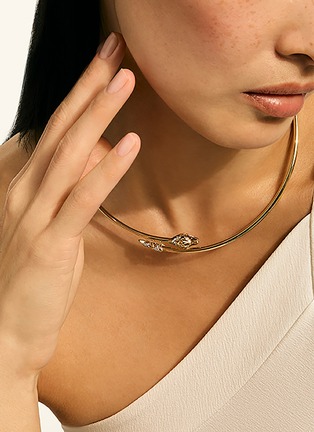  - JOHN HARDY - Naga 14K Gold Diamond Choker Necklace — Size 16"