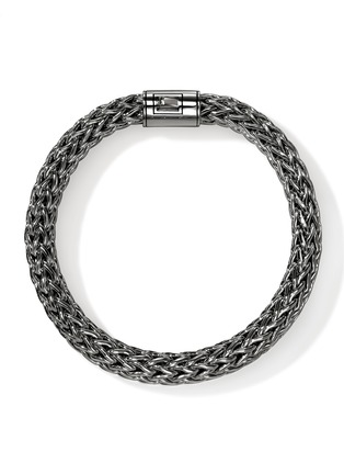  - JOHN HARDY - Icon Sterling Silver Black Rhodium Bracelet — Size UL