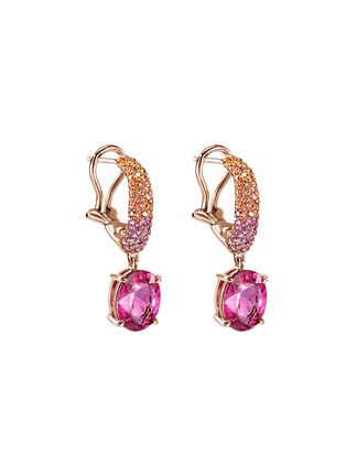Detail View - Click To Enlarge - JOHN HARDY - Surf 18K Rose Gold Rubelite Sapphire Earrings
