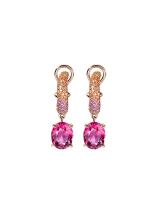 Main View - Click To Enlarge - JOHN HARDY - Surf 18K Rose Gold Rubelite Sapphire Earrings
