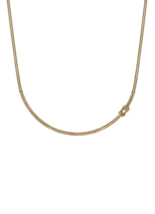 Detail View - Click To Enlarge - JOHN HARDY - Love Knot 14K Gold Diamond Pavé Double Chain Necklace — Size 18-20