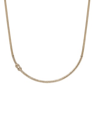 Detail View - Click To Enlarge - JOHN HARDY - Love Knot 14K Gold Diamond Pavé Double Chain Necklace — Size 18-20