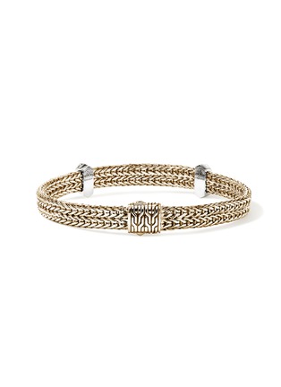 Detail View - Click To Enlarge - JOHN HARDY - Icon Link 14K Gold Diamond Flat Chain Bracelet — Size US