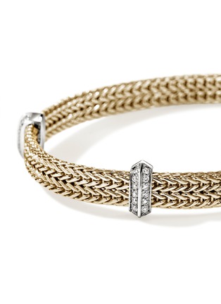 Detail View - Click To Enlarge - JOHN HARDY - Icon Link 14K Gold Diamond Flat Chain Bracelet — Size US