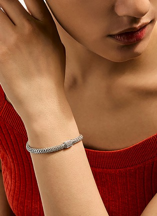  - JOHN HARDY - Icon Sterling Silver Diamond Extra Small Bracelet — Size US