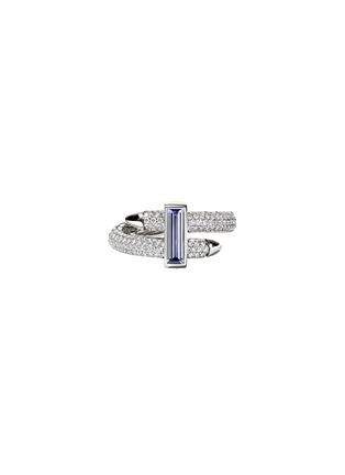Main View - Click To Enlarge - JOHN HARDY - Spear 18K White Gold Diamond Tanzanite Single Coil Ring — Size 8