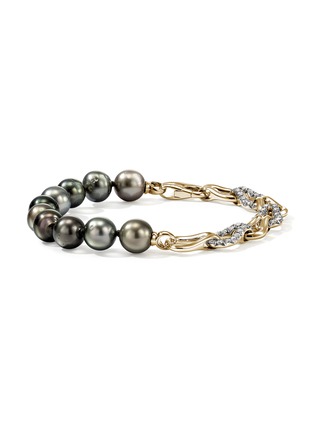 Main View - Click To Enlarge - JOHN HARDY - Surf 18K Gold Diamond Pearl Bracelet — Size UM