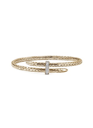 Main View - Click To Enlarge - JOHN HARDY - Spear 14K Gold Diamond Flex Cuff — Size M