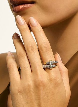  - JOHN HARDY - Spear 18K Gold Diamond Single Coil Ring — Size 6