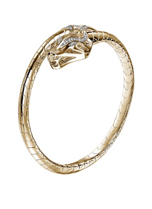 Detail View - Click To Enlarge - JOHN HARDY - Naga 14K Gold Diamond Cuff — Size S