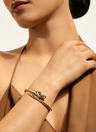  - JOHN HARDY - Naga 14K Gold Diamond Cuff — Size S