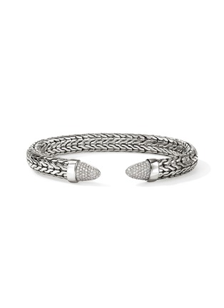 Main View - Click To Enlarge - JOHN HARDY - Spear 50 Sterling Silver Diamond Flex Cuff — Size M