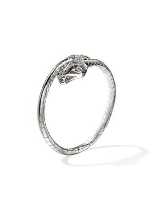 Detail View - Click To Enlarge - JOHN HARDY - Legends Naga Sterling Silver Diamond Pavé Sapphire Cuff — Size M