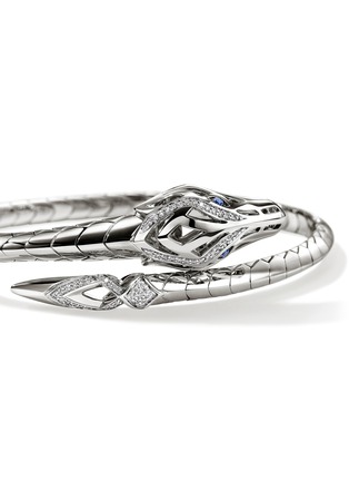  - JOHN HARDY - Legends Naga Sterling Silver Diamond Pavé Sapphire Cuff — Size M