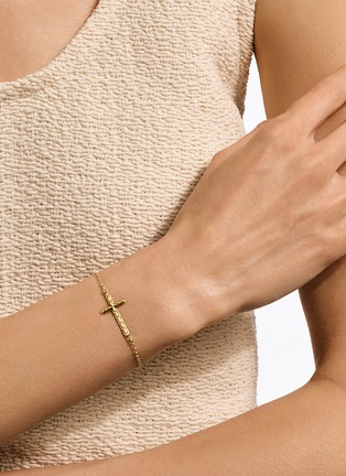  - JOHN HARDY - JH Essentials Spiritual 14K Gold Mini Rolo Chain Cross Bracelet — Size US