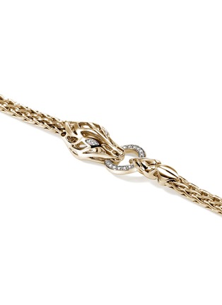Detail View - Click To Enlarge - JOHN HARDY - Legends Naga 14K Gold Diamond Pavé Slim Chain Bracelet — Size US