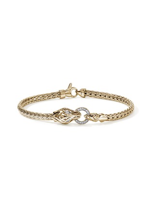 Main View - Click To Enlarge - JOHN HARDY - Legends Naga 14K Gold Diamond Pavé Slim Chain Bracelet — Size US