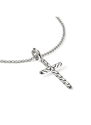 Detail View - Click To Enlarge - JOHN HARDY - JH Essentials Spiritual Sterling Silver Cross Pendant Rolo Chain Necklace — Size 16-18