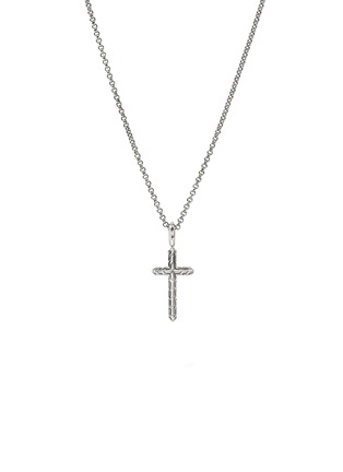 Main View - Click To Enlarge - JOHN HARDY - JH Essentials Spiritual Sterling Silver Cross Pendant Rolo Chain Necklace — Size 16-18