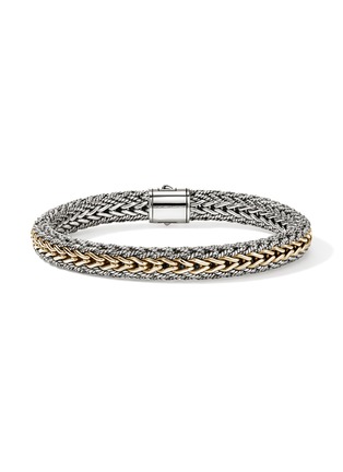 Detail View - Click To Enlarge - JOHN HARDY - Icon 14K Gold Sterling Silver Medium Reversible Twisted Chain Bracelet — UM BG