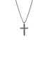 Detail View - Click To Enlarge - JOHN HARDY - Icon 50 Sterling Silver Black Rhodium Cross Pendant Box Chain Necklace — Size 24