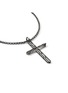  - JOHN HARDY - Icon 50 Sterling Silver Black Rhodium Cross Pendant Box Chain Necklace — Size 24