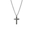Main View - Click To Enlarge - JOHN HARDY - Icon 50 Sterling Silver Black Rhodium Cross Pendant Box Chain Necklace — Size 24
