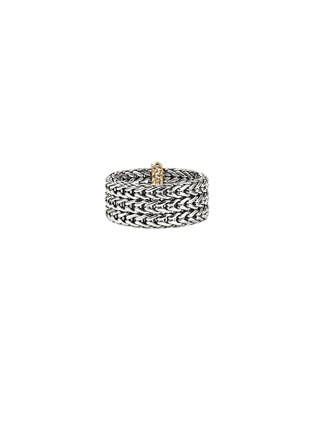 Detail View - Click To Enlarge - JOHN HARDY - Icon Link 14K Gold Sterling Silver Band Ring — Size 7