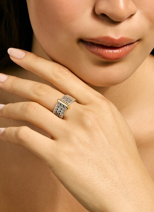  - JOHN HARDY - Icon Link 14K Gold Sterling Silver Band Ring — Size 7