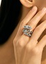  - JOHN HARDY - Legends Naga Sterling Silver Diamond Pavé Sapphire Double Wrap Ring — Size 8