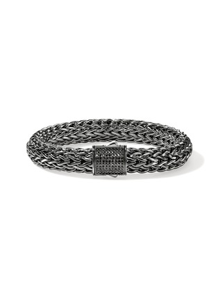 Main View - Click To Enlarge - JOHN HARDY - Icon Sterling Silver Black Rhodium Sapphire Large Bracelet — Size UM