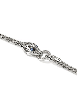 Detail View - Click To Enlarge - JOHN HARDY - Legends Naga Sterling Silver Diamond Pavé Sapphire Slim Chain Bracelet — Size UM