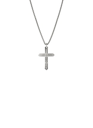 Detail View - Click To Enlarge - JOHN HARDY - Icon 50 Sterling Silver Cross Pendant Box Chain Necklace — Size 22
