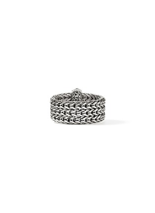 Detail View - Click To Enlarge - JOHN HARDY - Icon Link Sterling Silver Diamond Pavé Band Ring — Size 9