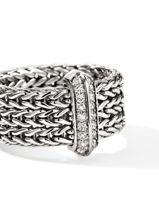 Detail View - Click To Enlarge - JOHN HARDY - Icon Link Sterling Silver Diamond Pavé Band Ring — Size 9