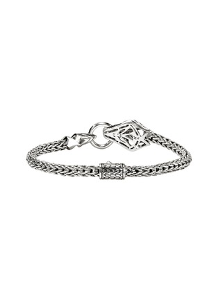 Detail View - Click To Enlarge - JOHN HARDY - Legends Naga Sterling Silver Diamond Pavé Sapphire Slim Chain Bracelet — Size US