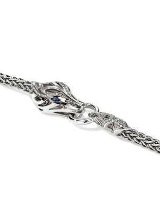 Detail View - Click To Enlarge - JOHN HARDY - Legends Naga Sterling Silver Diamond Pavé Sapphire Slim Chain Bracelet — Size US
